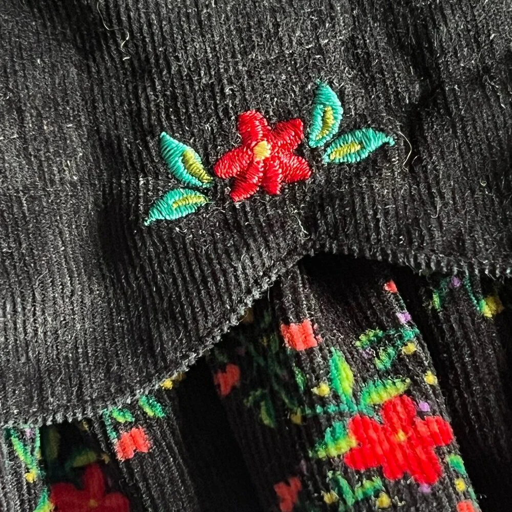 Gymboree vintage corduroy floral dress XX-Large 6/7